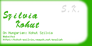 szilvia kohut business card